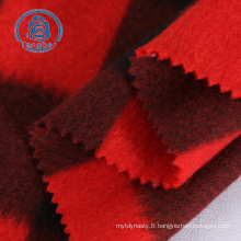 Tissu en polaire à carreaux en polyester en tricot tissu personnalisé